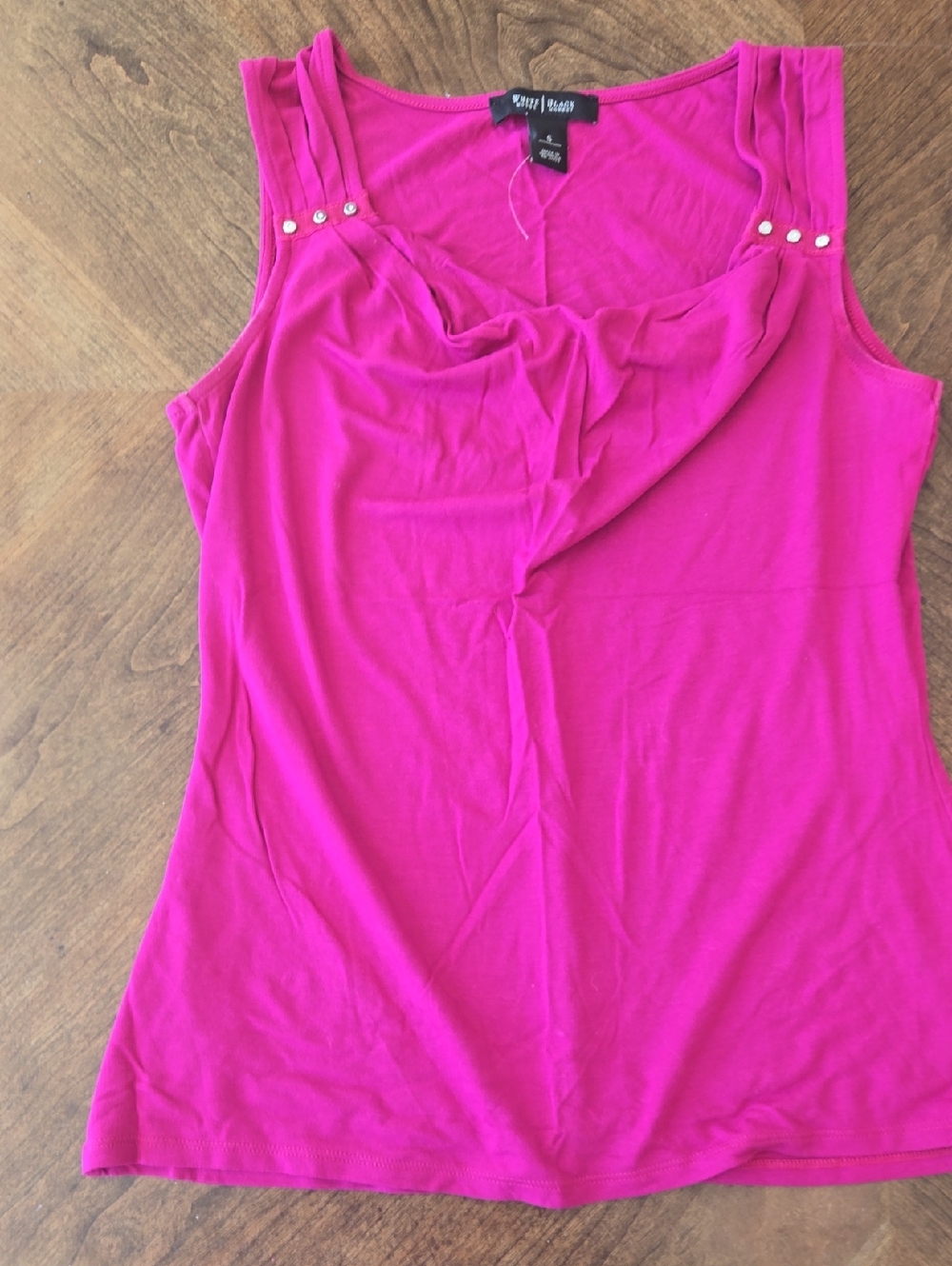Bright Hot Pink Sleeveless Ruffle-Front Tank by White House Black Market